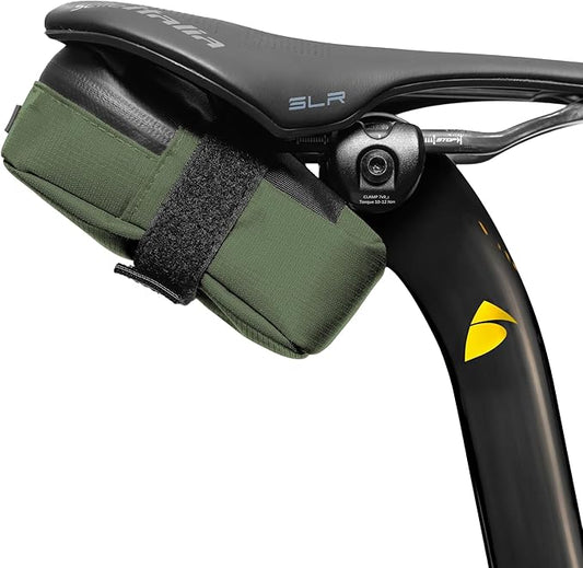 ALMSTHRE Signature Bike Saddle Bag – Hunter Green | 0.5L Bike Seat Bag (3" x 5.25" x 2") | Water-Resistant Ripstop, Waterproof Zipper, Internal Pocket | Durable Under Seat Storage
