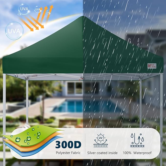 MASTERCANOPY Pop Up Canopy Tent Commercial Grade 10x10 Instant Shelter (Forest Green)
