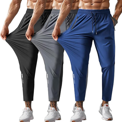 Men's Hiking Pants Quick-Dry Lightweight Sweatpants Outdoor Fishing Pants Water Resistant with Zipper Pockets