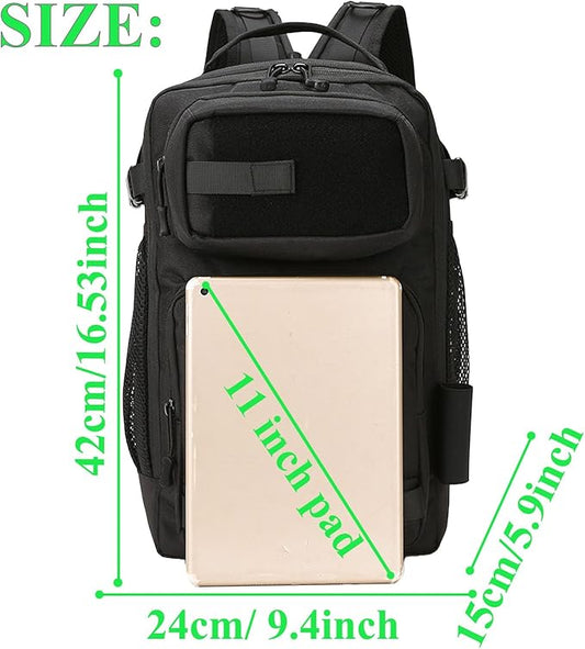 Fishing Backpack - Tackle Sling Bag- Fishing Gear Bags with Rod Holder and Fish Plier (Black)