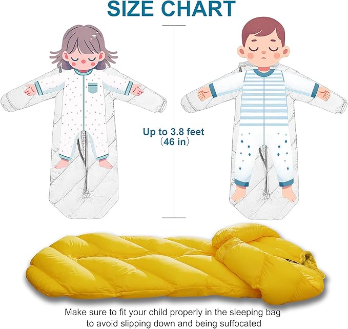 T40 Toddler Sleeping Bags Boys Girls |Ages 2-4| Puffy Kids Sleeping Bag Camping Sleepovers |up to 46 in| Lightweight Compact Comfort for Indoor Outdoor | Machine Washable (Autumn)