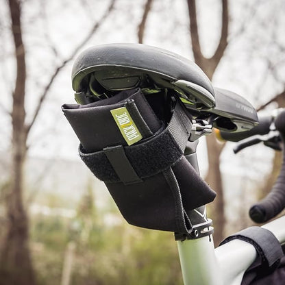 Blossom Bike Saddle Roll Bag - Bike Tool Kit Holder - Water Resistant & Durable Cordura Fabric - Under Seat cycling accessories - mountain bike accessories - ebike saddle bags (Black)