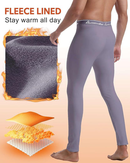 Men's Thermal Pants Fleece Lined Long Johns Compression Bottom Athletic Base Layer Cold Weather Gear 1 2 4 Pcs