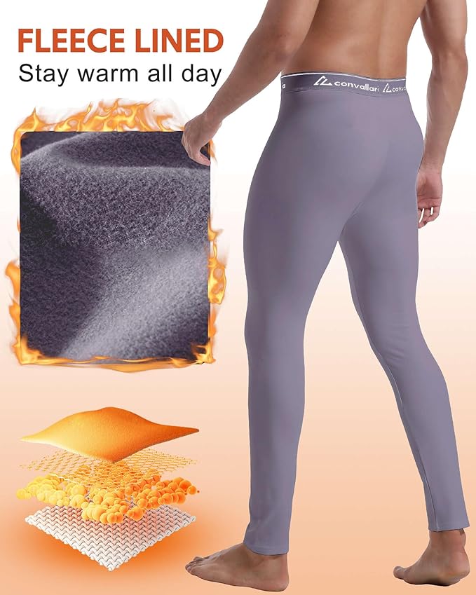 Men's Thermal Pants Fleece Lined Long Johns Compression Bottom Athletic Base Layer Cold Weather Gear 1 2 4 Pcs