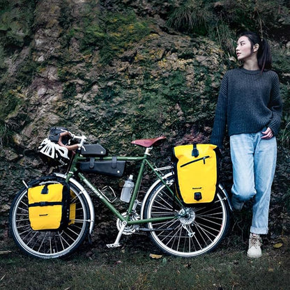 Rhinowalk Bike Pannier Bag Waterproof Rack Bicycle Bag 18L Bike Bag Shoulder Bag Laptop Pannier Backpack Professional Cycling Accessories-Yellow