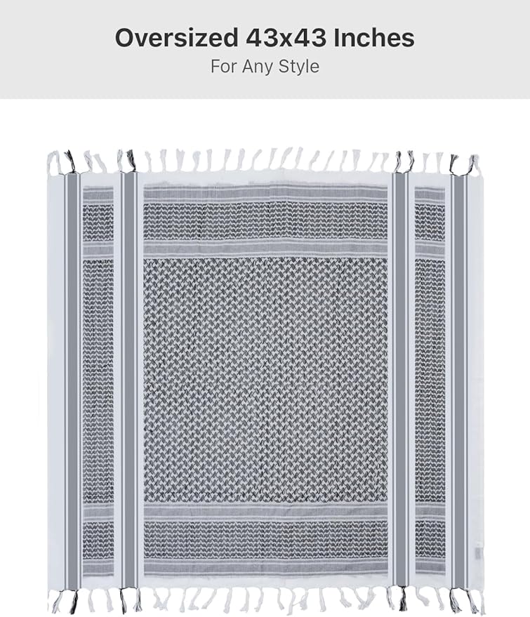 FREE SOLDIER Scarf Military Shemagh Tactical Desert Keffiyeh Head Neck Scarf Arab Wrap with Tassel for Men Women