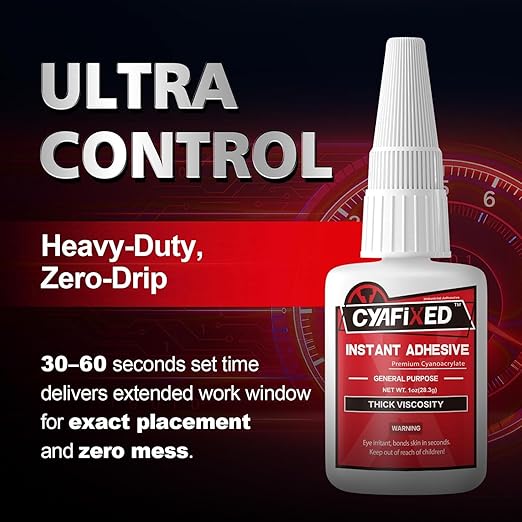 Thick Super Glue 56.8 Gram (2oz), Clear Heavy Duty Ca Glue Repair Wood Furniture Plastic Crafts Shoe Sole, All Purpose Cyanoacrylate Adhesive for Woodworking Ceramic Leather Metal Glass Pottery