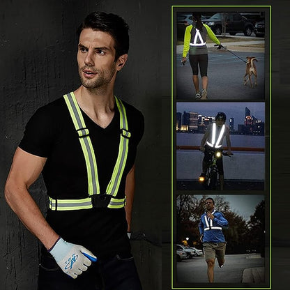 Reflective Safety Vest 2pcs - High Visibility Vest Adjustable Straps for Outdoor Jogging, Cycling,Walking,Workers