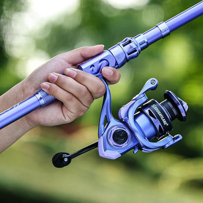 Sougayilang Portable Telescopic Fishing Rod with Carbon Fiber Material and Precision Carved Reel Seat - Suitable for Saltwater and Freshwater Fishing