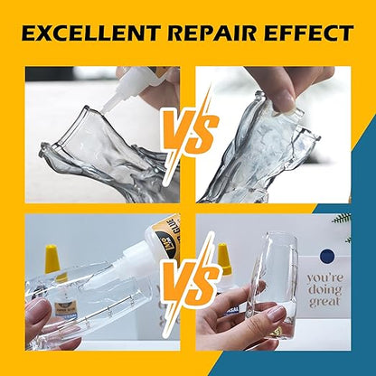 Glass Super Glue Liquid, Clear Instant Cyanoacrylate Adhesives for Glass Repair, All Purpose CA Glue for Shoe Ceramic Plastic Leather Model Metal Wood Pottery Aquarium Porcelain Stone, Thick