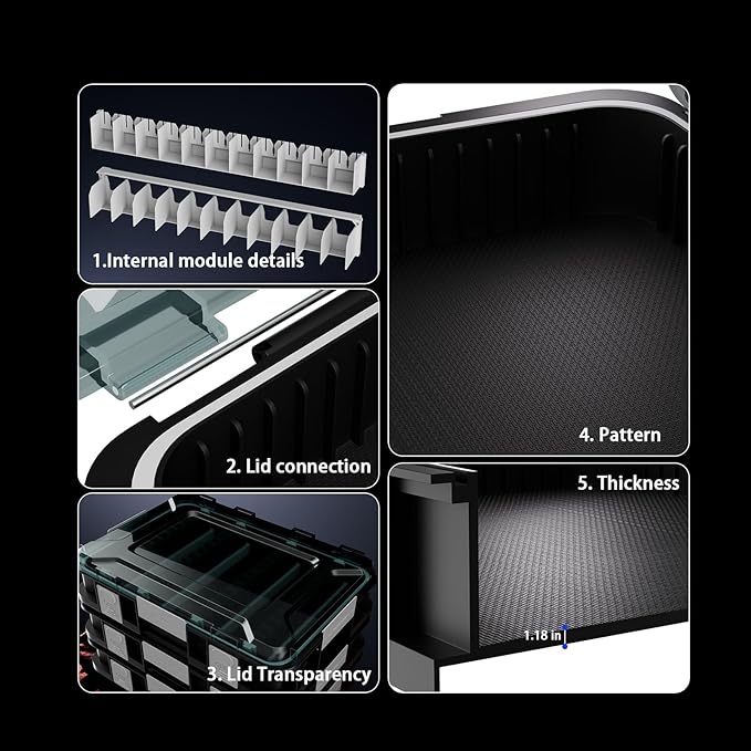 Multifunctional – Organize Lures Easy Storage for VIB, Minnow, Pencil Lures, DIY Modular System for Ultimate Customization The Best Gift for Any Angler! (2300-6 JIG Storage 30pcs)