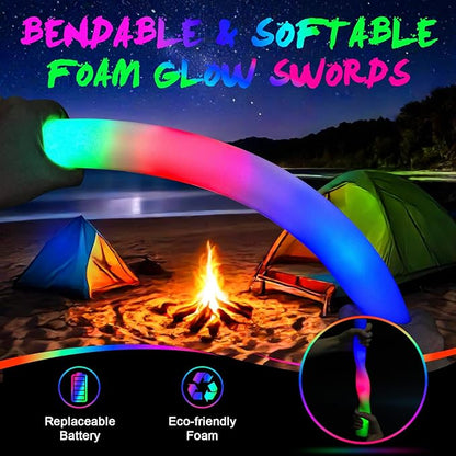 155 Foam Glow Sticks Bulk, Foam Light Up Sticks, Bulk Glow Sticks, LED Foam Sticks with 3 Mode Colorful Flashing,Glow in the Dark Party Supplies for Wedding, Birthday, Concert, Raves, New Year