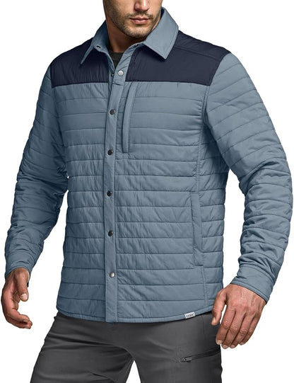 CQR Men's Lightweight Insulated Jacket, Windproof Packable Water Resistant Warm Active Coat for Hiking Work Outdoor Tactical