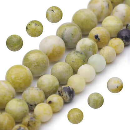 Youngbling Natural Gemstone Beads for Jewelry Making,6mm Chinese Jade Polished Round Smooth Stone Beads for Bracelet Necklace 15 Inch(Chinese Jade,6mm)