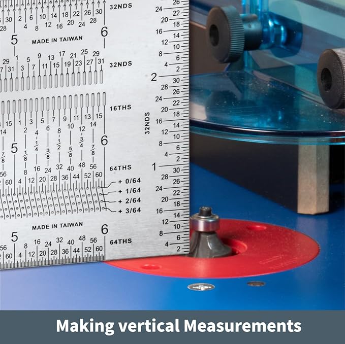 POWERTEC 80025 12 Inch Precision Marking T Rule, Stainless Steel Woodworking T Square Ruler for Marking, Measuring, Scribing Tool