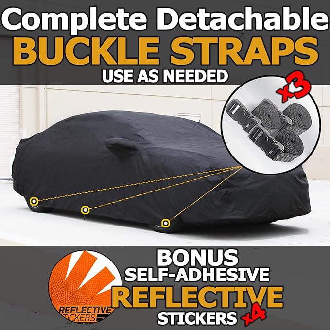 All Weather Waterproof car Cover Good for rain Snow uv Protection dust WRX STi Spoiler Civic Type-R V60 A4 ALLROAD Model Y Black