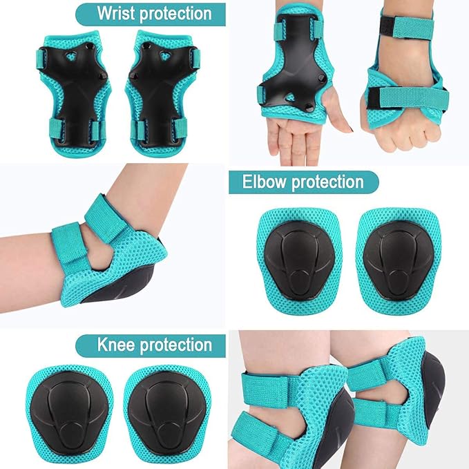 Adjustable Helmet for Ages 5-16 Kids Toddler Boys Girls Youth,Protective Gear with Elbow Knee Wrist Pads for Multi-Sports Skateboarding Bike Riding Scooter Inline skatings Longboard Roller Skate