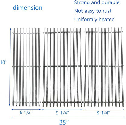 18" Stainless Steel Cooking Grid Grate for Charbroil Performance 463376018P2, 463376117, 463377117, 463673617, 463377017, 463347017 and 5 Burners 463347519 463347418 463342119 Gas Grill