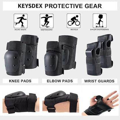 Knee Pads Elbow Pads Wrist Guards for Adult Youth Kids 6 in 1 Protective Gear Set for Roller Skateboarding Scooter Inline Skating Cycling Skating BMX Bike Outdoor Sports