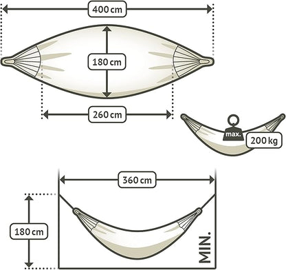 LA SIESTA® Modesta Organic Cotton Hammock & Tree Mount Kit, Beams & Posts Hammock Straps - Indoor Outdoor Hammock Swing, Portable Hammock for Outside Patio Bed - 2 Person Hammock, XL King, Olive