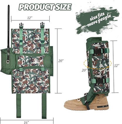 ZHZ Snake Gaiters Durable Waterproof Snake Chaps Lower Legs Protection,Snake Guards with Adjustable Size for Men & Women,Used for Hunting,Hiking and Farm Work