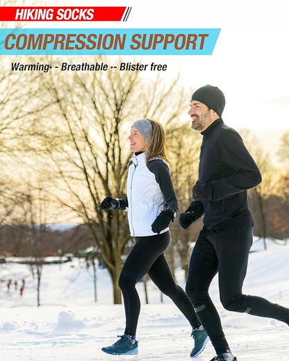 3 Pairs Men's Merino Wool Socks - Thermal Winter and Hiking Socks with Cushioned Support for Everyday Comfort