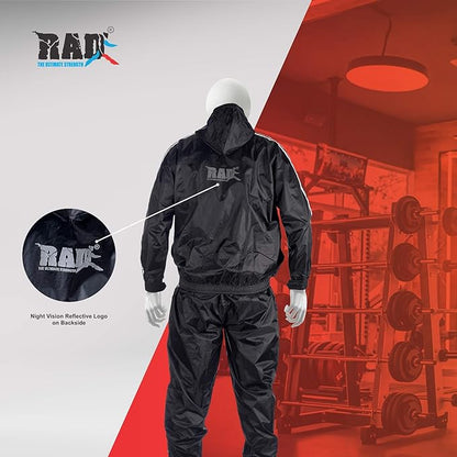 RAD Sauna Suit for men & women weight loss - Workout Sweat Suits with Hood - Fat Burning Suit - Boost Fat Burn