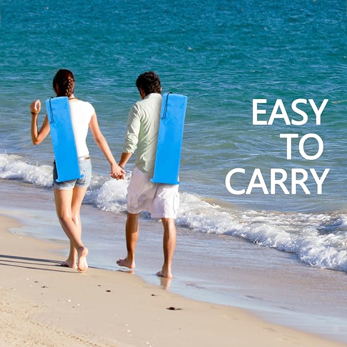 PLKO High Back Beach Chair,Protable Reclining Beach Chair,Beach Chairs for Adults 2pack with Carry Bag,Cup Holder and Padded Armrest for Beach, Travel, Picnic, Festival(Blue)