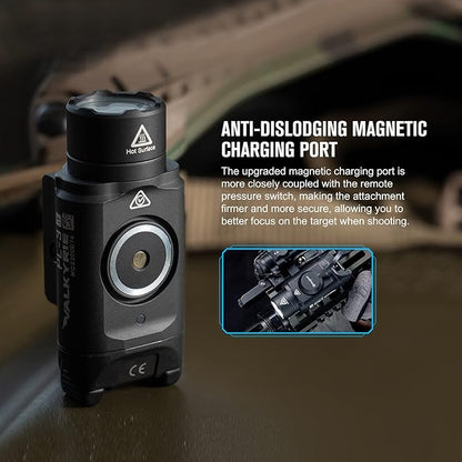 OLIGHT PL-3R Valkyrie Rechargeable Tactical Light, 1500 Lumens Rail-Mounted Weaponlight, LED Flashlight with Built-in Battery, Rail Locating Keys for 1913 Picatinny, GL Style