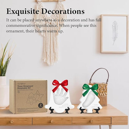 Baby Hand & Footprint Keepsake Kit - Personalized Handprint Footprint Ornament for Newborn Babies, New Mom Gifts, Baby Shower & Registry, Nursery Picture Frame, Pet Paw Print Ornament