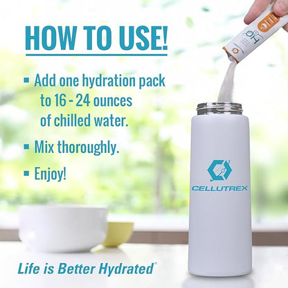 Cellutrex® H2O Electrolytes – Electrolyte Powder Drink Mix, Zero Sugar, Natural Salt Hydration Packets for Recovery and Wellness, Lemon Lime, 20 Sticks