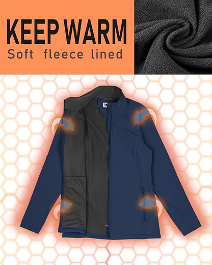 33,000ft Women's Lightweight Softshell Jacket Fleece Lined Windbreaker Waterproof Warm Jacket for Running Golf Hiking