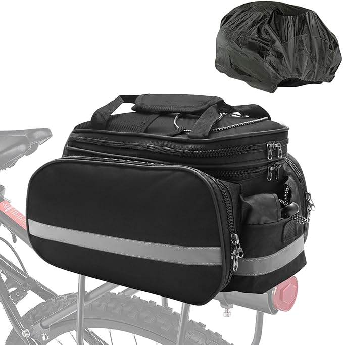 Coolrunner Panniers Bike Bags Bike Rear Rack Bag Bicycle Trunk Bag 27L Bicycle Rack Rear Bag with Rain Cover Bike Saddle Bag for Grocery Shopping Commuter Travel Outdoor Cycling Trip