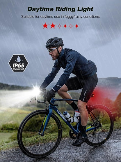 1000 Lumen Super Bright Bike Lights, 4+6 Modes Rechargeable Bicycle Lights Front & Rear with Side Lights, IP65 Waterproof Bike Headlight for Day/Night Riding Safety, Scooter Accessories