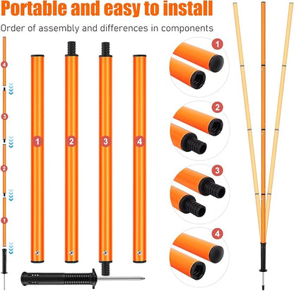Soccer Agility Training Equipment: 6 Soccer Agility Poles, 20ft Agility Ladder, 10 Soccer Cones, 1 Jump Rope. Soccer Training Poles for Speed Training, Agility Training