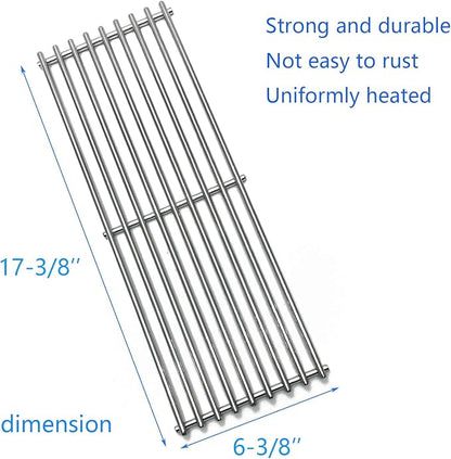 S024 Stainless Steel Grates for Broil King Baron 320, 340, 420, 440, 490 Huntington 2122-64 2122-67 6020-54 6020-57 6020-64 Broil-Mate 7020-54 7020-64 7120-64 Sterling Gas Grill 17-3/8"