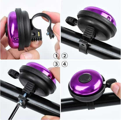 Classic Bike Bell, Aluminum Bicycle Bell, Loud Crisp Clear Sound Bicycle Bike Bell for Adults Kids