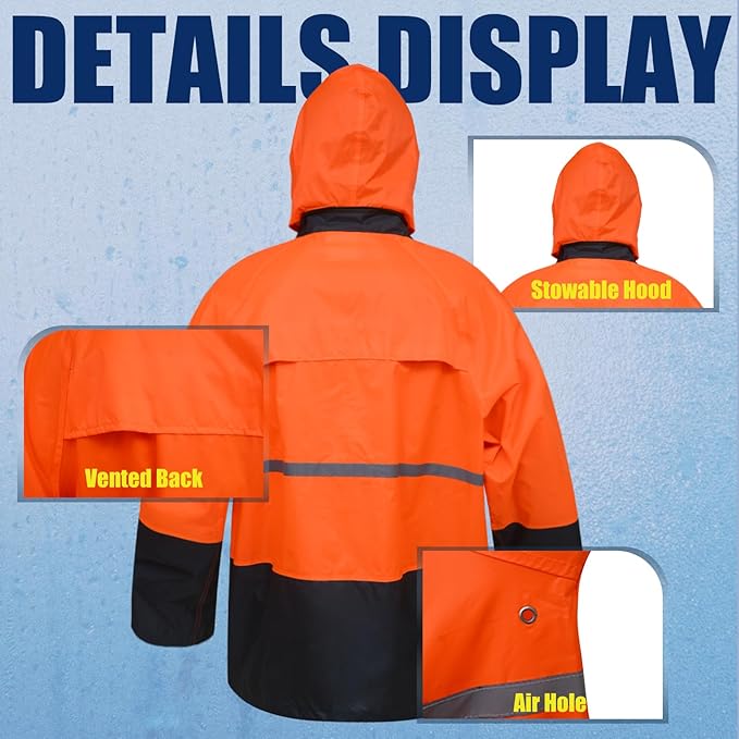 RainRider Rain Jacket Pants Suits for Men Women Waterproof Lightweight Rain Gear Workwear