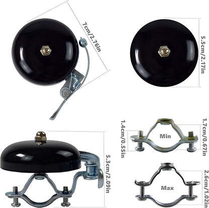 Classic Bell, Loud Crisp Clear Sound Bicycle Accessories for Adults Youths, Stylish Horn for Road and Mountain Bikes
