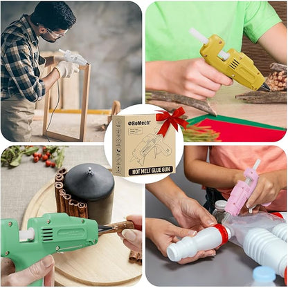 ROMECH 20W Mini Hot Glue Gun with 30 Glue Sticks Set, Fast Preheating 20W Hot Glue Gun Kit Heavy Duty Gluegun for Craft, DIY, Repairs (Green)