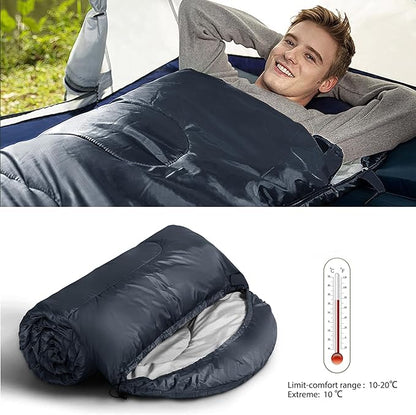 Camping Sleeping Bag 3 Seasons Warm & Cool Weather, Lightweight, Waterproof, Portable Backpacking for Adults & Kids - Camping Essentials Gear Accessories Hiking Travel