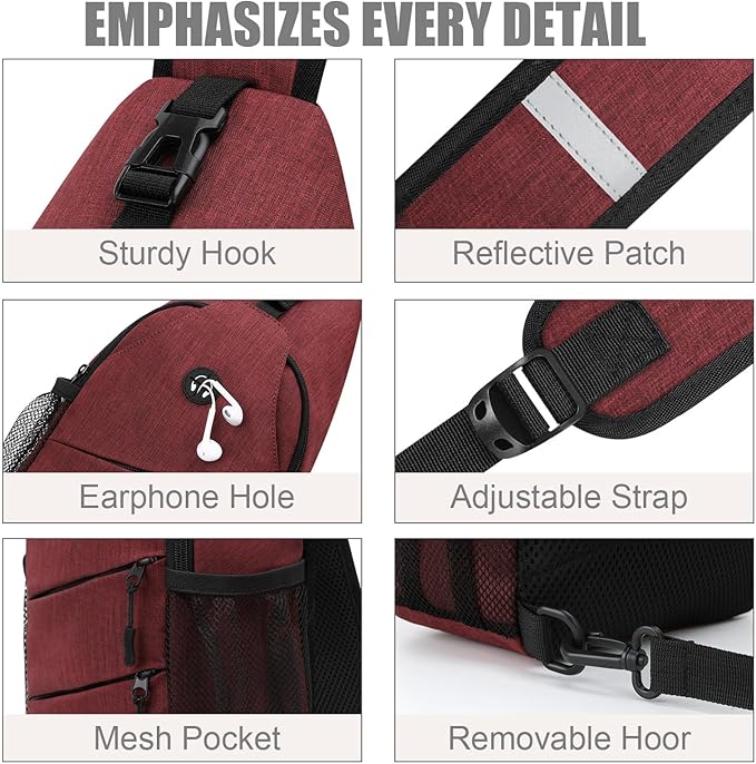 Crossbody Bags for Women Men Trendy Sling Bag Bakpack Casual Chest Bag with Convertible Shoulder Strap
