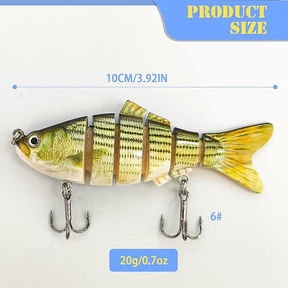 Multi Jointed Swimbait Saltwater Fishing Lures with Sharp Treble Hooks, Bass Fishing Lures Walleye Trout, Lifelike Slow Sinking Fish Bait Lures Kit Freshwater
