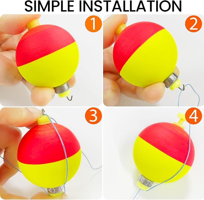 15 PCS Fishing Bobbers Floats EVA Foam Weighted Bobbers Snap-On Peg Floats Oval Fishing Bobbers for Bass Trout Crappie