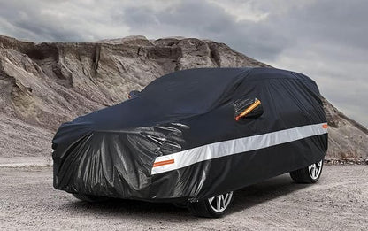 10 Layers Car Cover Waterproof All Weather for Large SUV,100% Waterproof Outdoor Car Covers Rain Snow UV Dust Protection. Custom Fit for Porsche Cayenne, BMW X5, Toyota Highlander,etc