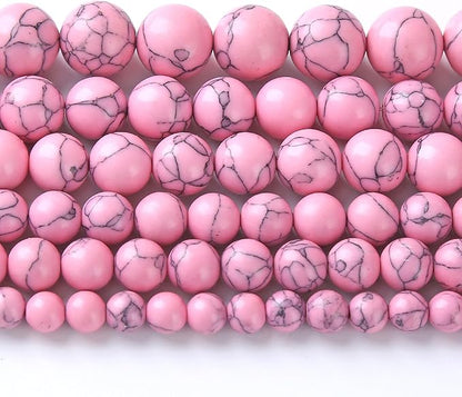 8MM 46PCS Pink Turquoise Spacer Loose Beads for Jewelry Making DIY Bracelet Necklace