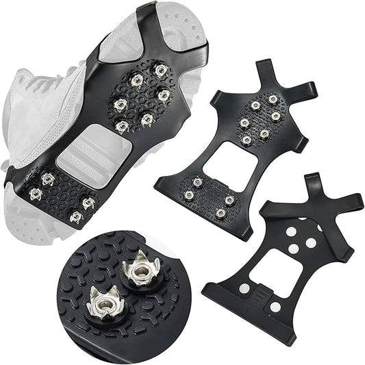 ice Cleats for Shoes and Boots crampons - ice Spikes for Boots Traction Cleats for Ice, Snow, and Outdoor Activities - Durable and Easy to Use