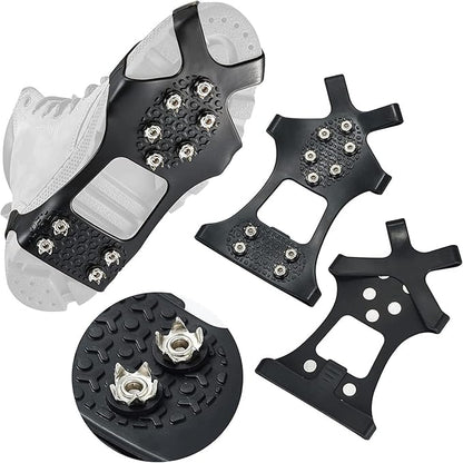 ice Cleats for Shoes and Boots crampons - ice Spikes for Boots Traction Cleats for Ice, Snow, and Outdoor Activities - Durable and Easy to Use