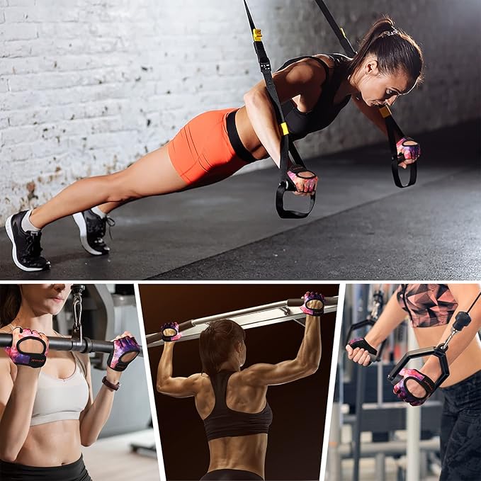 Minimal Weight Lifting Gloves,Short Micro Workout Gloves Grip Pads with Full Palm Protection & Extra Grip for Men Women Weightlifting,Gym,Exercise Training