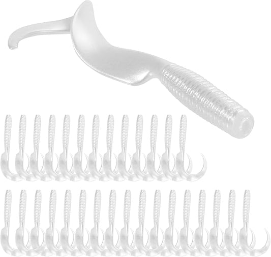 Curly Style Tail Worms Fishing Lures – Realistic Wavy Tail Soft Bait Grub Swimbaits for Saltwater & Freshwater Fishing, Available in 4 Inch & 6 Inch, Perfect for Bass, Trout, Crappie, & More